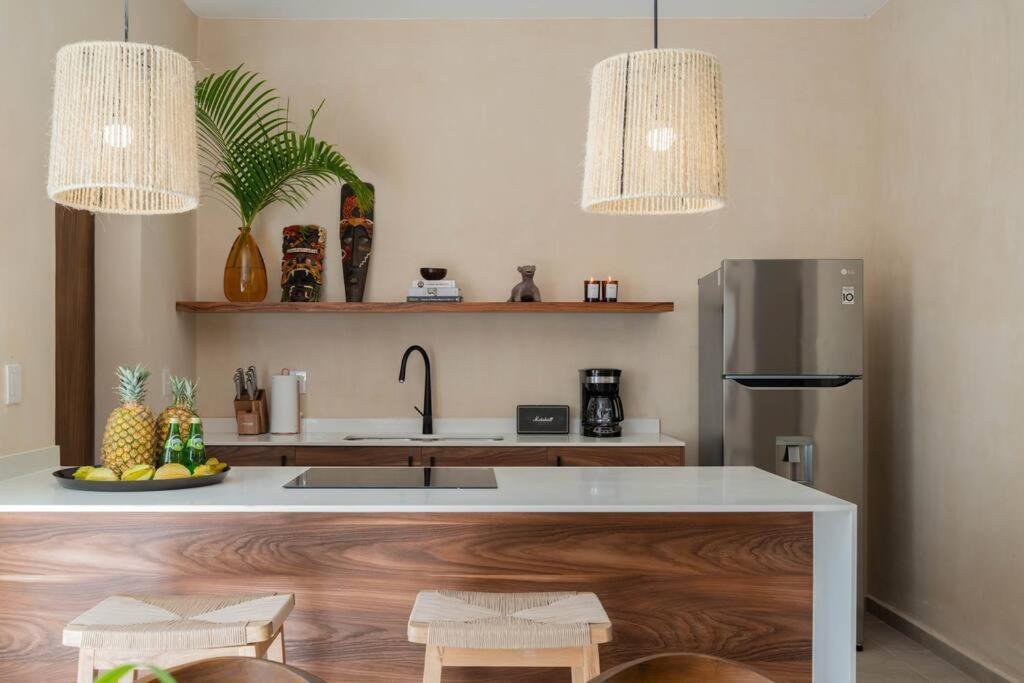 Lujoso Departamento Boho-Chic Con Alberca Privada Lägenhet Tulum Exteriör bild