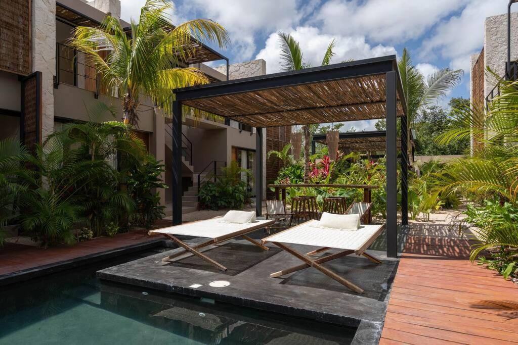 Lujoso Departamento Boho-Chic Con Alberca Privada Lägenhet Tulum Exteriör bild